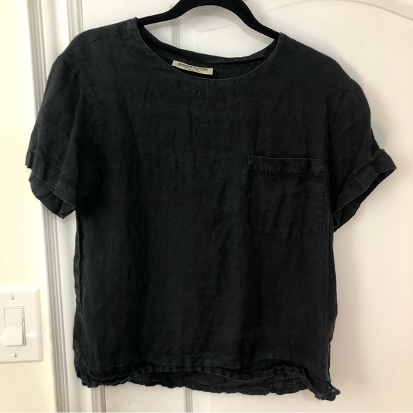 Black linen t shirt - Picture 1 of 3